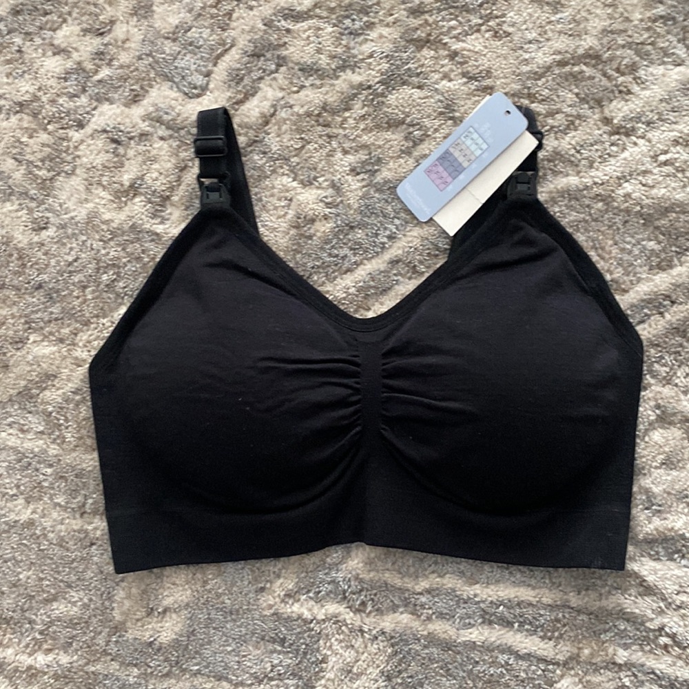Nursing Bra Size Small Seamless‎ full bust black Motherhood Maternity Clip Down
